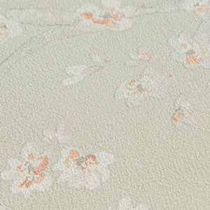 Sample of Oriental Blossom Wallpaper in Sage Green