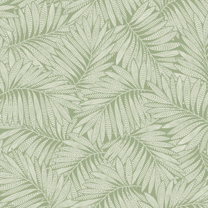 Sample of Fern Leaf Wallpaper in Cream on Pistachio
