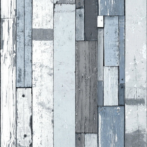 Sample of Reclaimed Wood wallpaper in blue