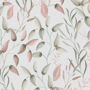 Sample of Whispering Vines Wallpaper in Green and Pink