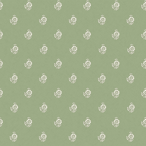 Sample of Ditsy Posy Wallpaper in Cream on Pistachio