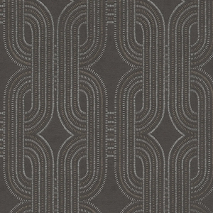 Sample of Woven Deco Wallpaper in Charcoal