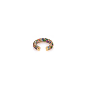 Elara Cz Gold Plated Ear Cuff - Multicolour