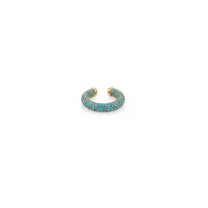 Elara Cz Gold Plated Ear Cuff - Turquoise