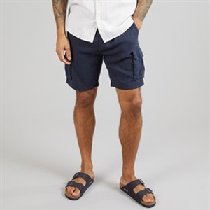 THREADBARE Mens Bristol Cargo Shorts Navy