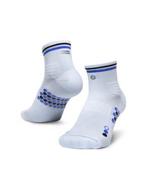 SHYU Racing Quarter Crew Socks - White/Indigo/Black