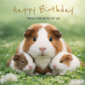 Moonpig Guinea Pig Family From The Both Of Us Birthday Card