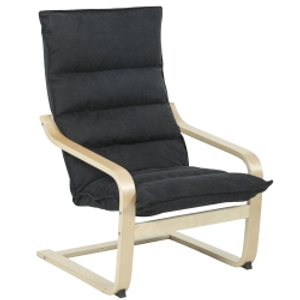 HOMCOM Sillón de Salón Moderno con Respaldo Alto Acolchado Patas de Madera y Tapizado en Terciopelo 67x83x105 cm Negro