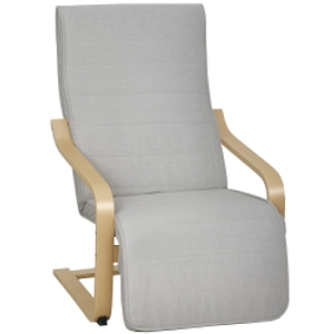 HOMCOM Sillón de Salón con Reposapiés Ajustable Butaca Tapizada en Lino Sintético para Oficina Dormitorio 66,5x94x100cm Gris