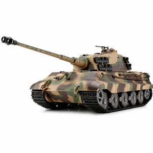 Heng Long 1/16th German King Tiger Radio Control Tank with Henschel Turret - Smoke and Sound - Super Pro Version with Metal Tracks, Gearbox, Road Wheels, Sprockets and Idlers