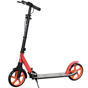 HOMCOM Patinete Plegable para Adultos y Niños de +14 Años Scooter con Manillar Ajustable 91,5x36,5x91-104 cm Rojo