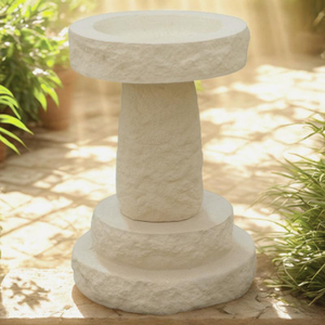 Sandstone Round Birdbath Garden Ornament