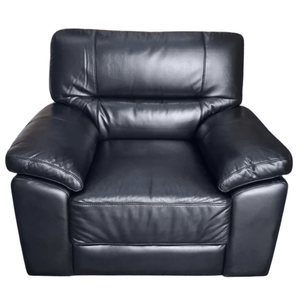 Dalmore Genuine Leather Black Armchair - Stylish Comfort