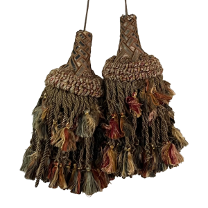 Large Antique 19th Century French Silk Tassels - A Pair