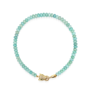 Amazonite Choker With Panther Head (15")
