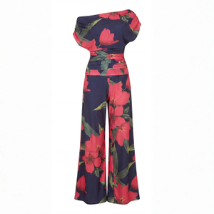 Carbon Jumpsuit In Fuchsia Lily Print (M)