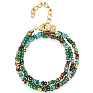 Green Miyuki Wrap Bracelet (M)