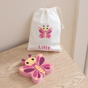 Personalised Orange Tree Toys Butterfly Wooden Puzzle