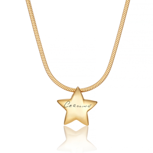 Gold Star Handwriting Ashes Necklace