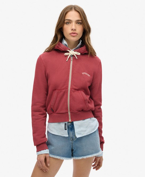 Felpa con Cappuccio Zip Corta Essential Logo