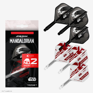 Target Darts Star Wars Mandalorian K-Flex Intermediate No.2 Shape Flight and Shaft Gift Set