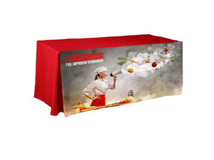 Custom Fitted Table Cover - 4 Foot - Full Color Print - Cut Sewn Printed in USA