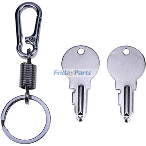 2 Pcs Ignition Key with Keychain 32130-31810 37150-31812 for Kubota Tractor L175 L185 L210 L220 L2200 L2201 L225 L245 L2601 L295