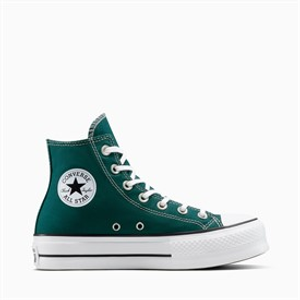 Converse Womens Chuck Taylor All Star Hi Lift Platform Trainers Darkly Jaded/White/Black
