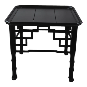Brunschwig & Fils Black Chinese Style Naju-Ban SideTable