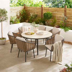 Como Sintered Stone 6 Seater Round Dining Set