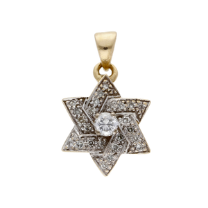 Pre-Owned 9ct Gold 0.15ct Diamond Set Star Of David Pendant