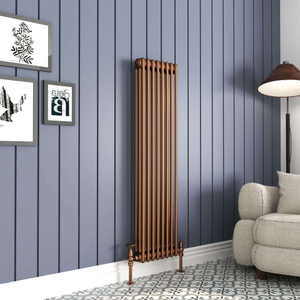 GLO Kensington Range - Column Radiator Vertical - Metallic Copper - 1500x375mm