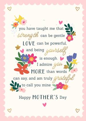 Floral Typographic Verse Mother's Day Card