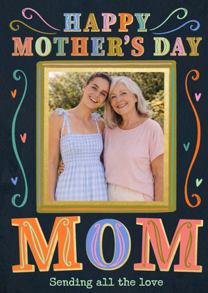Colourful Happy Mother's Day Mom Photo Upload Card