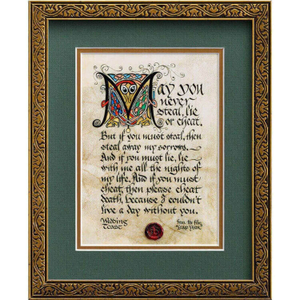 Hand-Lettered Irish Wedding Toast Wall Art