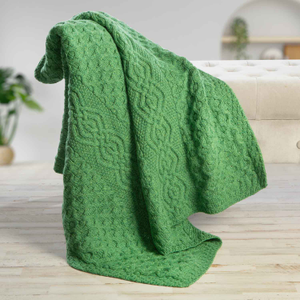 Merino Wool Honeycomb Knit Aran Throw