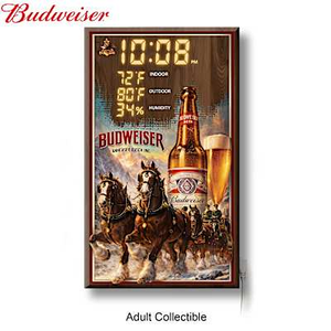 Budweiser, King of Beers Weather Station Clock