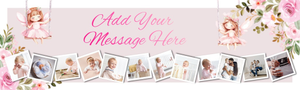 Personalised Happy 1st Birthday Banner - Fairy Design - Custom Text &amp; 12 Photos