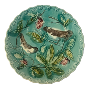 French Majolica Plate by Onnaing, C. 1900