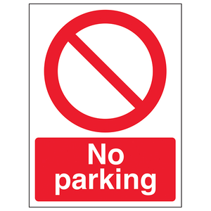 No Parking - Portrait 400 x 600 mm - Glow In The Dark 1mm Rigi
