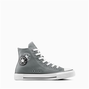 Converse Junior Chuck Taylor All Star Hi Double Logo Trainers Sharkskin/White/Black