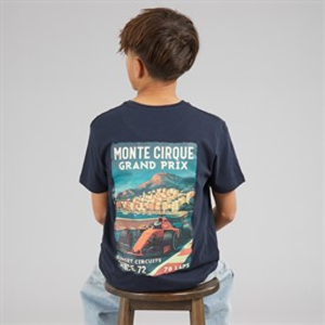Brave Soul Boys Meyan T-Shirt Navy/Multi Colour Print Navy/Multi-Colour Print