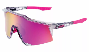 100% Speedcraft Prescription Sunglasses - Clip-On Insert - Polished Translucent Grey, 100% Purple Multilayer Mirror