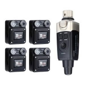 Xvive U45R4 5.8GHz Wireless In-Ear Monitor System with 4 Receivers, Black