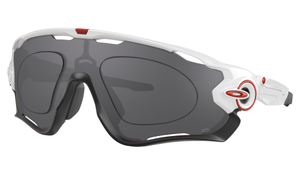 Oakley Jawbreaker Prescription Sunglasses - Polished White (Redline Icon), Oakley Prescription Shield Grey Polarised