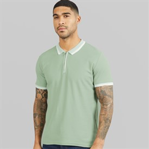 THREADBARE Mens Ember Polo Shirt Sage