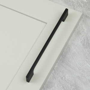 Matt Black Slim, Squared D-Bar Handles - 192mm Handle