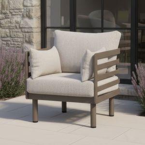 Maze - Metro Aluminium Garden Armchair - Café Almond