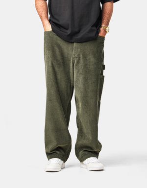 Santa Cruz Cord Carpenter Big Pants - Dark Moss Cord