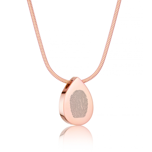 Rose Gold TeardropFingerprint Necklace